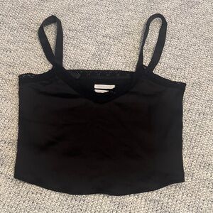 Urban Outfitters Black Lace Trim Cami Tank Top, Size S/P